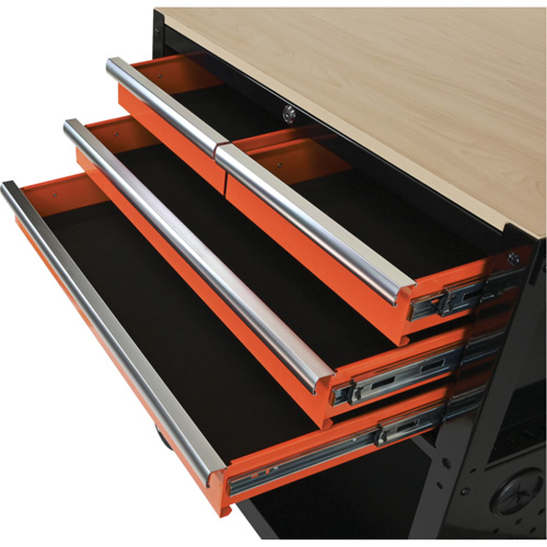 Chariot utilitaire, 4 tiroirs, Noir/Orange PB Rental Co. Ltd.