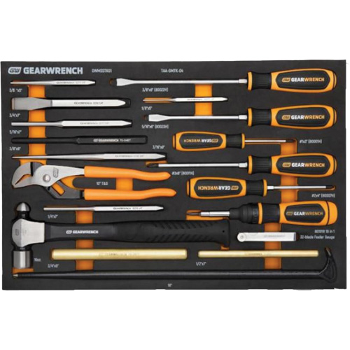 Jeu de tournevis & outils de frappe dans un plateau de rangement en mousse PB Rental Co. Ltd.