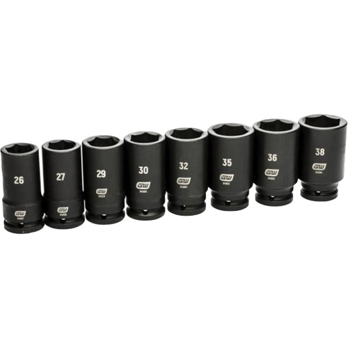 Jeu de douilles SAE &agrave; 6 pans, 8 Mcx, Chocs, Prise de 3/4", Profond PB Rental Co. Ltd.