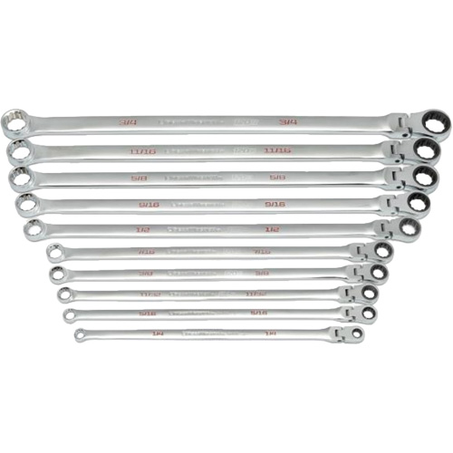 120XP Universal Spline XL Flex Head GearBox Wrench Set, Ratcheting Box, 10 Pieces, Imperial PB Rental Co. Ltd.