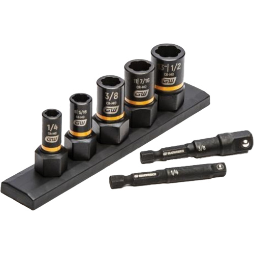 Jeu de douilles d'extraction SAE Bolt Biter, 7 Mcx, Chocs, Prise de 1/4"/3/8" PB Rental Co. Ltd.