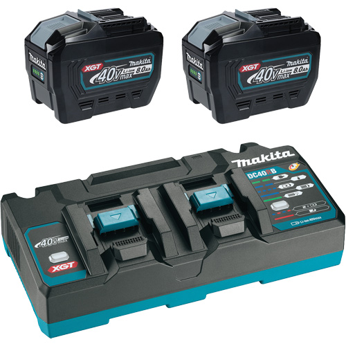 XGT Dual Port Rapid Charger Starter Kit with (2) 8 Ah Batteries, 40 V, Lithium-Ion PB Rental Co. Ltd.