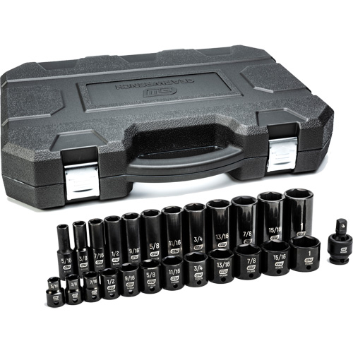 6-Point SAE Socket Set, 25 Pcs, Impact, 3/8" Drive Size, Deep PB Rental Co. Ltd.
