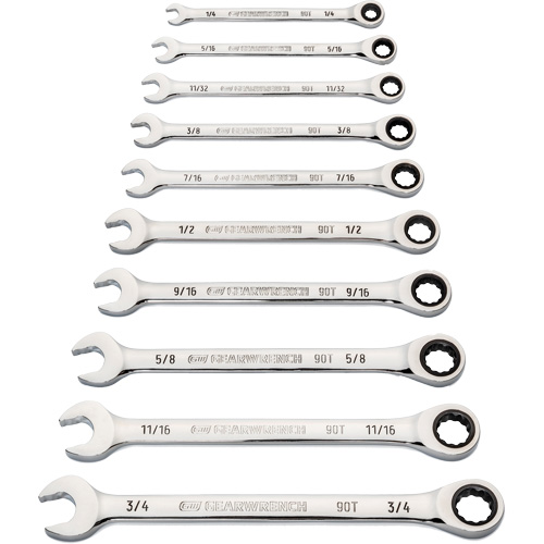 Jeu de cl&eacute;s &agrave; 12 pans et 90 dents, Combinaison &agrave; cliquet, 10 morceaux, Imp&eacute;rial PB Rental Co. Ltd.