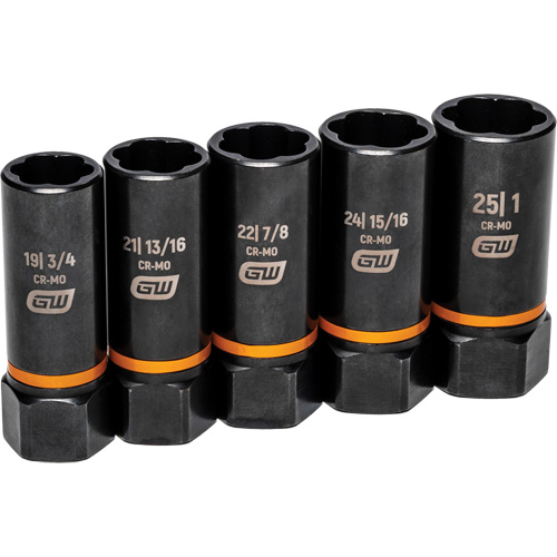 Jeu de douilles d'extraction Bolt Biter, 5 Mcx, Chocs, Prise de 1/2", Profond PB Rental Co. Ltd.