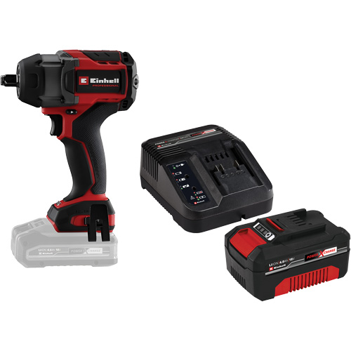 Cl&eacute; &agrave; chocs professionnelle sans fil avec batterie 4 Ah PXC et ensemble de d&eacute;part de chargeur, 18 V, Mandrin 1/2" PB Rental Co. Ltd.