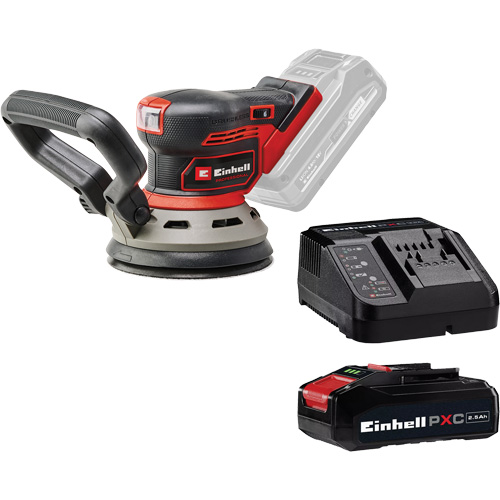 Ponceuse orbitale al&eacute;atoire avec batterie 2,5 Ah PXC et ensemble de d&eacute;part de chargeur, papier sabl&eacute; 5", 18 V, 6000 - 24000 OPM PB Rental Co. Ltd.