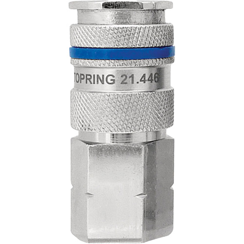 QUIKSILVER Industrial Quick Coupler, Nickel Plated Brass, 1/4", Female NPT, 435 PSI PB Rental Co. Ltd.