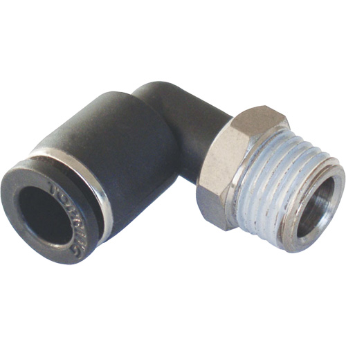 Adaptateur coude m&acirc;le NPT MAXFIT &agrave; raccord instantan&eacute; (push-to-connect), 3/8" x 1/2" dia., Polym&egrave;re PBT PB Rental Co. Ltd.