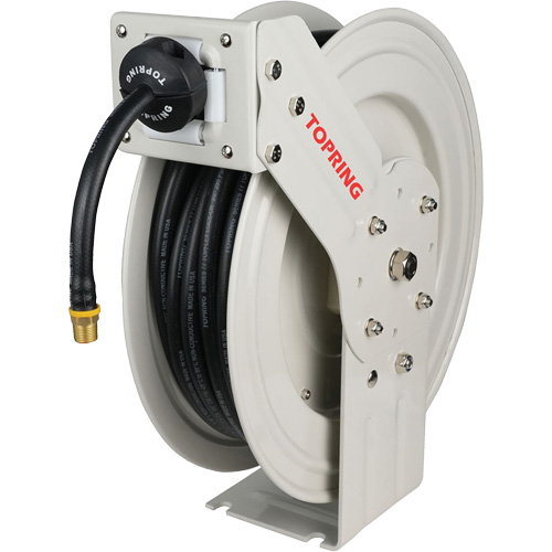 MAXREEL Single-Arm Automatic Rewind L Hose Reel with Rubber Hose, Air, 3/8" x 50', Single Hose, 250 PSI PB Rental Co. Ltd.