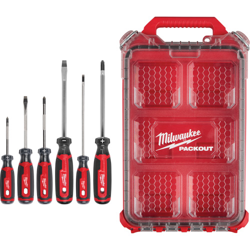 Cushion Grip Screwdrivers Set with PACKOUT Low-Profile Compact Organizer, 6 Pcs. PB Rental Co. Ltd.