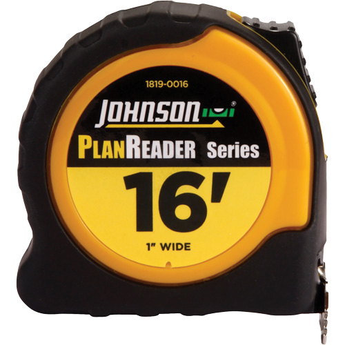 Ruban &agrave; mesurer Plan Reader avec agrafe de ceinture en acier, 1" x 16', Marques de goujon 1/16" PB Rental Co. Ltd.