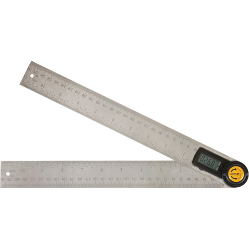 Localisateur d'angle num&eacute;rique et r&egrave;gle, 11" lo, Acier inoxydable, Graduations de 1/32" PB Rental Co. Ltd.