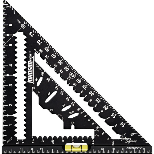 7-1/4" Johnny Square&reg; MACH-1 Smart Mark Rafter Square with Level Vial PB Rental Co. Ltd.