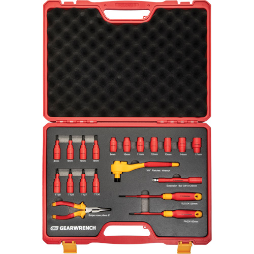 Jeu d'outils isol&eacute;s VDE &agrave; prise 3/8", 1000 V, 20 M PB Rental Co. Ltd.