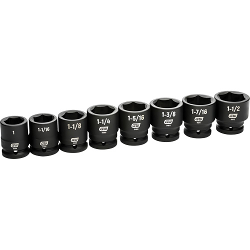 Jeu de douilles SAE &agrave; 6 pans, 8 Mcx, Chocs, Prise de 3/4" PB Rental Co. Ltd.