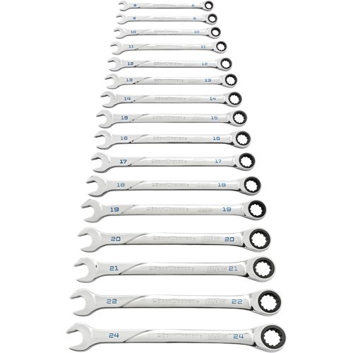 Jeu de cl&eacute;s 120XP Universal Spline XL, Combinaison &agrave; cliquet, 16 morceaux, M&eacute;trique PB Rental Co. Ltd.