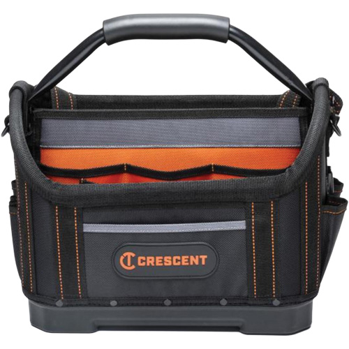 14" Tradesman Open Top Tool Bag, 1680 Denier/Polyester, 25 Pockets, Black/Grey/Orange PB Rental Co. Ltd.