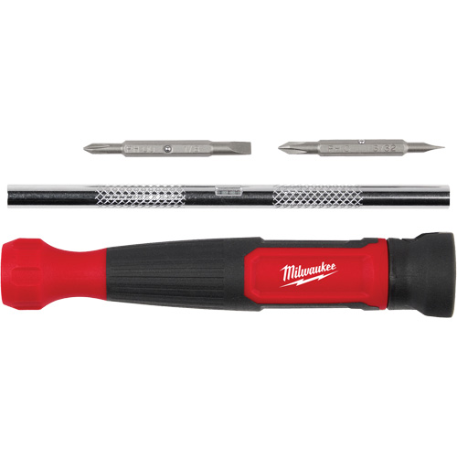 Tournevis de pr&eacute;cision 4-en-1 &agrave; embouts multiples avec porte-embout de 1/4", 5-3/4" lo, Prise Coussin&eacute;e PB Rental Co. Ltd.