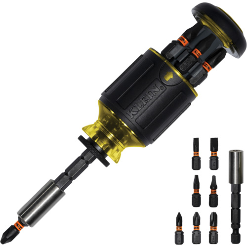 8-in-1 Multi-Bit Adjustable Length Stubby Screwdriver, 4-4/5" L, Cushion Grip Handle PB Rental Co. Ltd.