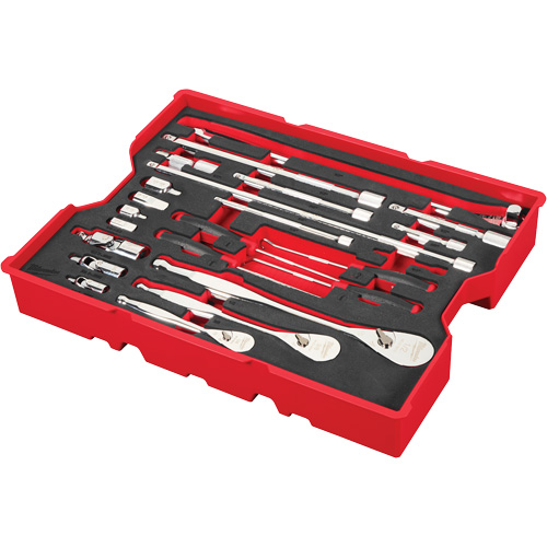 1/4”, 3/8” & 1/2” Drive Ratchet & Accessory Set with Tray for PACKOUT Drawers, 23 Pcs PB Rental Co. Ltd.