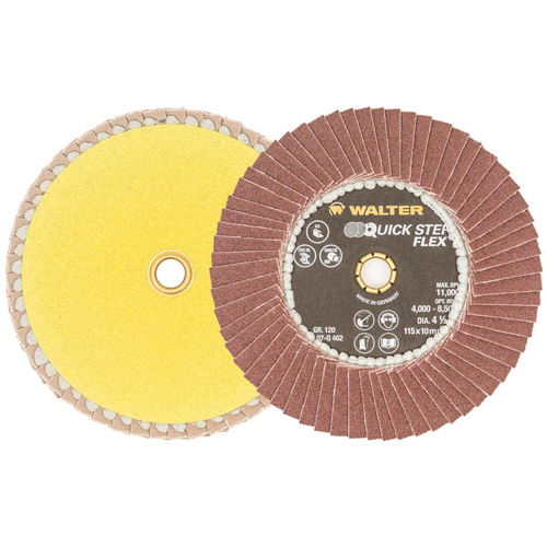 Disque &agrave; lamelles QUICK-STEP FLEX, 4-1/2" x Type 29, Grain 120, Oxyde d'aluminium PB Rental Co. Ltd.
