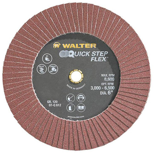 Disque &agrave; lamelles QUICK-STEP FLEX, 6" x Type 29, Grain 120, Oxyde d'aluminium PB Rental Co. Ltd.