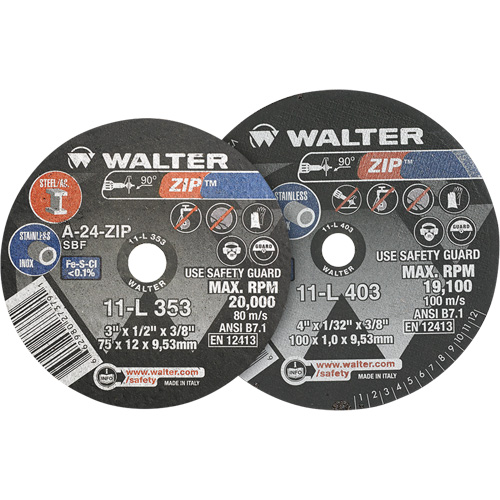 Zip Cut-Off Wheel, 4" x 1/4", 3/8" Arbor, Type 1 PB Rental Co. Ltd.