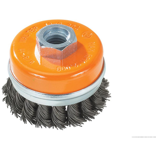 Brosse boisseau &agrave; fils nou&eacute;s avec anneau, 4" dia. x 5/8"-11 arbre PB Rental Co. Ltd.