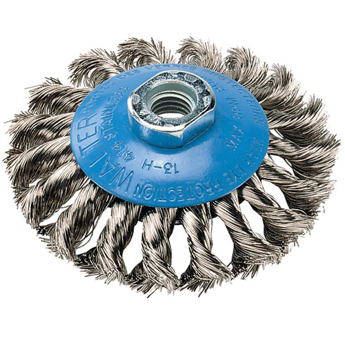 Brosse concave &agrave; fils nou&eacute;s, 6" dia. x 5/8"-11 arbre PB Rental Co. Ltd.