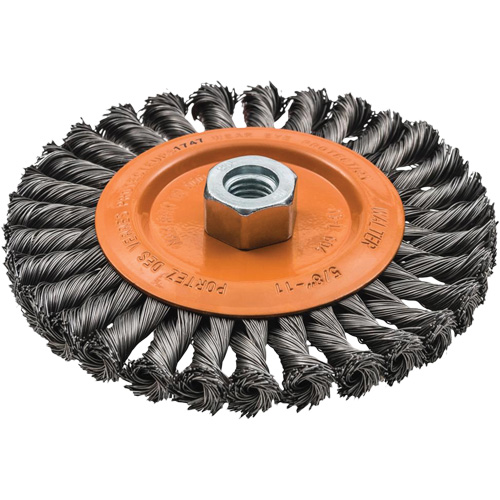 Brosse rotative &agrave; fils nou&eacute;s large, Arbre 5/8"-11, Acier PB Rental Co. Ltd.