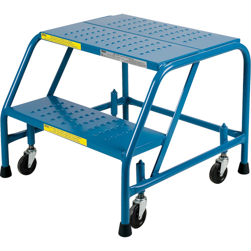 Rolling Step Ladder, 2 Steps, 18" Step Width, 19" Platform Height, Steel PB Rental Co. Ltd.