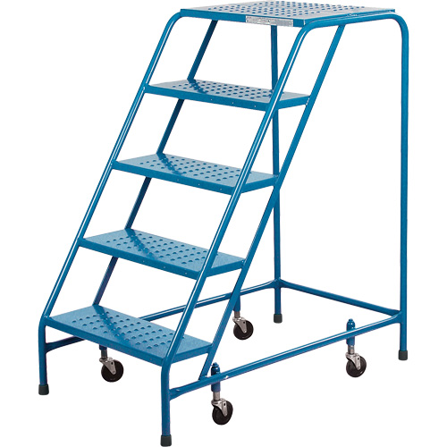 Rolling Step Ladder, 5 Steps, 18" Step Width, 46" Platform Height, Steel PB Rental Co. Ltd.