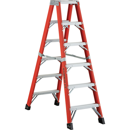 6600 AA Series Industrial Extra Heavy-Duty 2-Way Stepladders, Fibreglass, 375 lbs. Capacity, 4' PB Rental Co. Ltd.