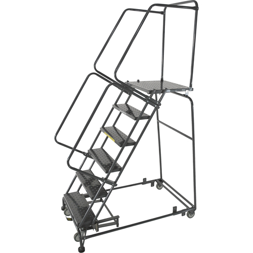 &eacute;chelles roulantes avec pied verrouillable activ&eacute; par le poids, 5 marches, Largeur de la marche 24", Hauteur de la plateforme 50", Acier PB Rental Co. Ltd.