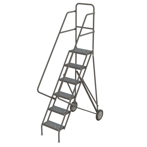 Steel Rolling Ladder, 6 Steps, 16" Step Width, 60" Platform Height, Steel PB Rental Co. Ltd.