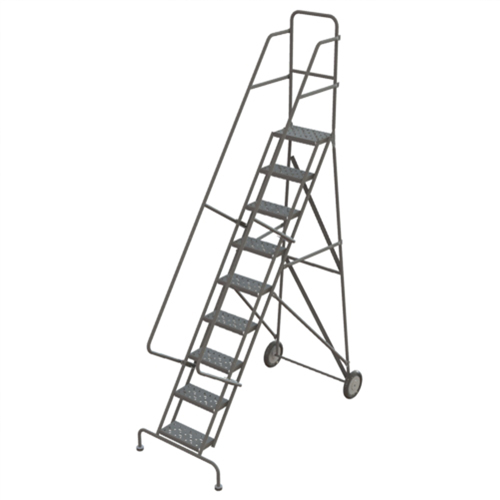 &eacute;chelles roulantes en acier, 9 marches, Largeur de la marche 16", Hauteur de la plateforme 90", Acier PB Rental Co. Ltd.