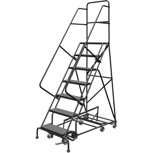 All Directional Rolling Ladder, 7 Steps, 24" Step Width, 70" Platform Height, Steel PB Rental Co. Ltd.