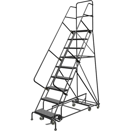 All Directional Rolling Ladder, 9 Steps, 24" Step Width, 90" Platform Height, Steel PB Rental Co. Ltd.