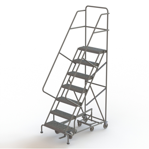 All Directional Rolling Ladder, 7 Steps, 24" Step Width, 70" Platform Height, Steel PB Rental Co. Ltd.
