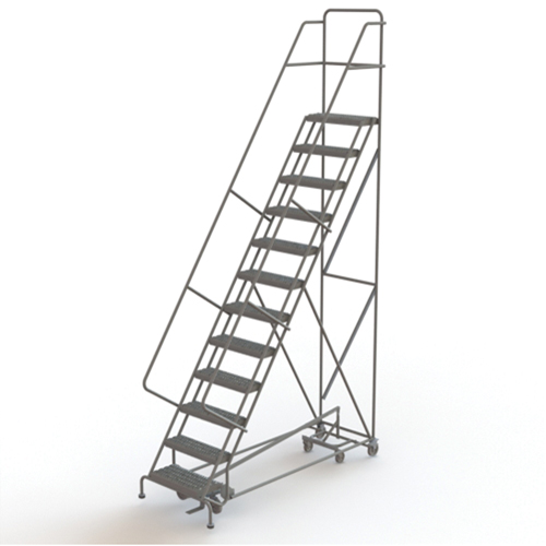 All Directional Rolling Ladder, 12 Steps, 24" Step Width, 120" Platform Height, Steel PB Rental Co. Ltd.