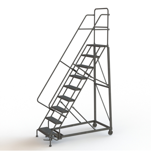 &eacute;chelles roulantes robustes, 9 marches, Largeur de la marche 24", Hauteur de la plateforme 90", Acier PB Rental Co. Ltd.