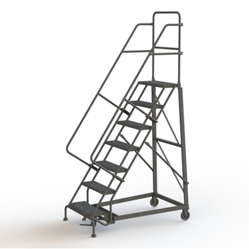 Heavy Duty Rolling Ladder, 7 Steps, 24" Step Width, 70" Platform Height, Steel PB Rental Co. Ltd.