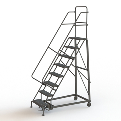 &eacute;chelles roulantes robustes, 8 marches, Largeur de la marche 24", Hauteur de la plateforme 80", Acier PB Rental Co. Ltd.