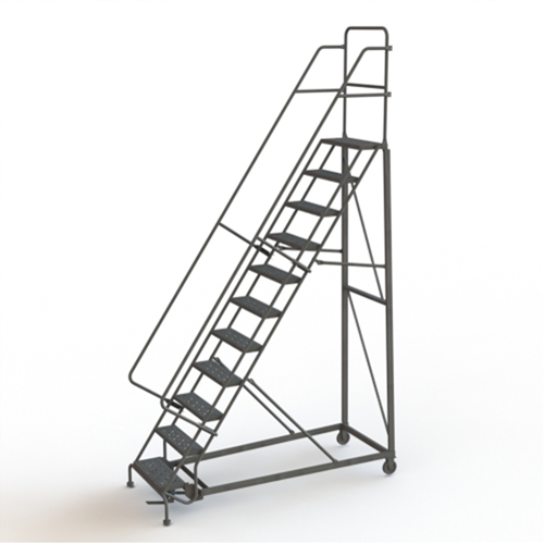 &eacute;chelles roulantes robustes, 11 marches, Largeur de la marche 24", Hauteur de la plateforme 110", Acier PB Rental Co. Ltd.