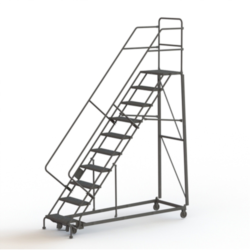 Heavy Duty Safety Slope Ladder, 10 Steps, Perforated, 50° Incline, 100" High PB Rental Co. Ltd.
