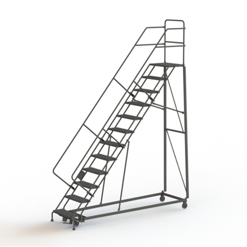 Heavy Duty Safety Slope Ladder, 12 Steps, Perforated, 50° Incline, 120" High PB Rental Co. Ltd.