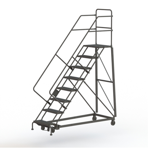 Heavy Duty Safety Slope Ladder, 8 Steps, Serrated, 50° Incline, 80" High PB Rental Co. Ltd.