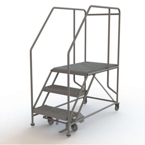 Plateforme de travail mobile, Acier, 3 Marches, 30" ha, 35" p, 24" Marche, Stri&eacute; PB Rental Co. Ltd.