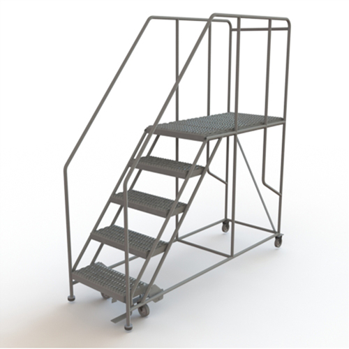 Plateforme de travail mobile, Acier, 5 Marches, 50" ha, 47" p, 24" Marche, Stri&eacute; PB Rental Co. Ltd.